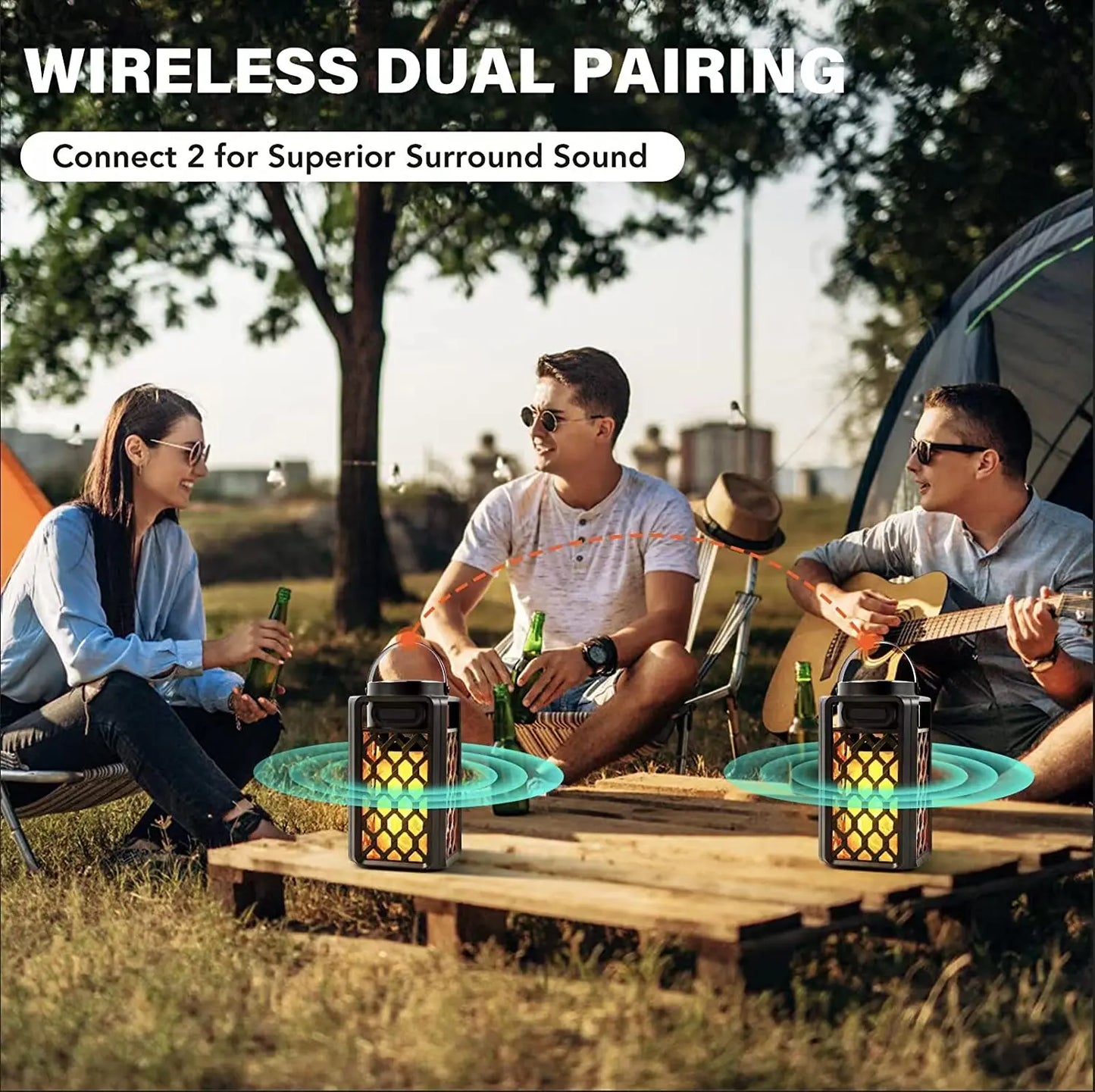 LED Flame Atmosphere Lantern Speaker