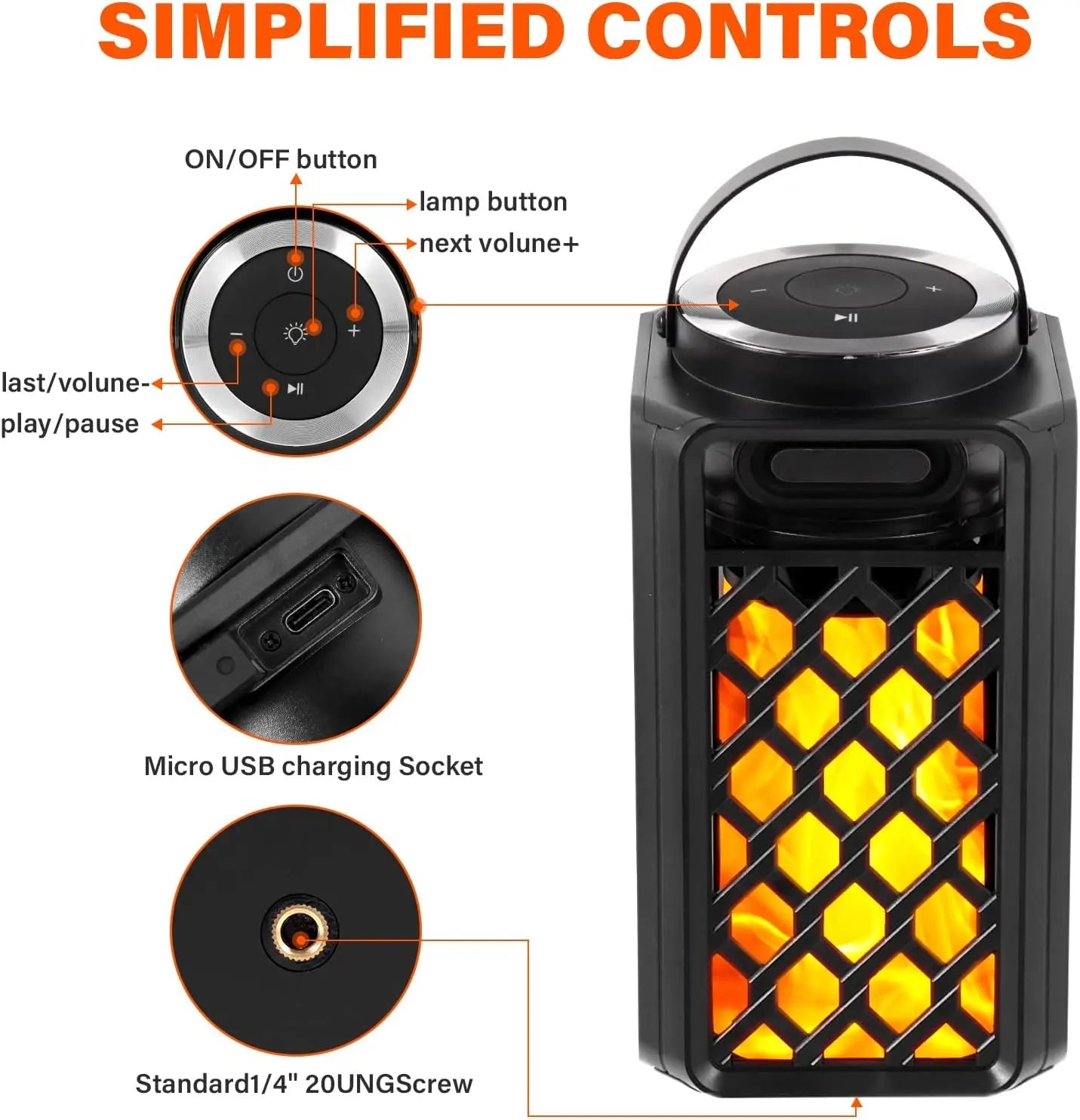 LED Flame Atmosphere Lantern Speaker